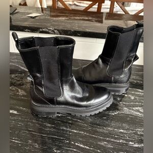 Black Franco Sarto Leather Boots